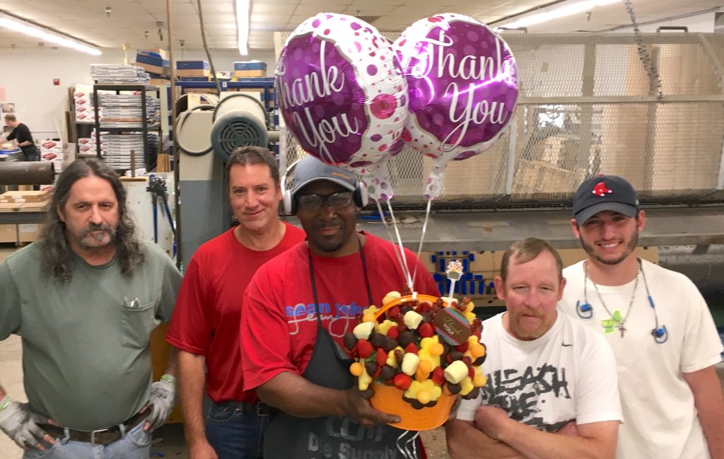 CSW cutting die production crew receives thank you gift
